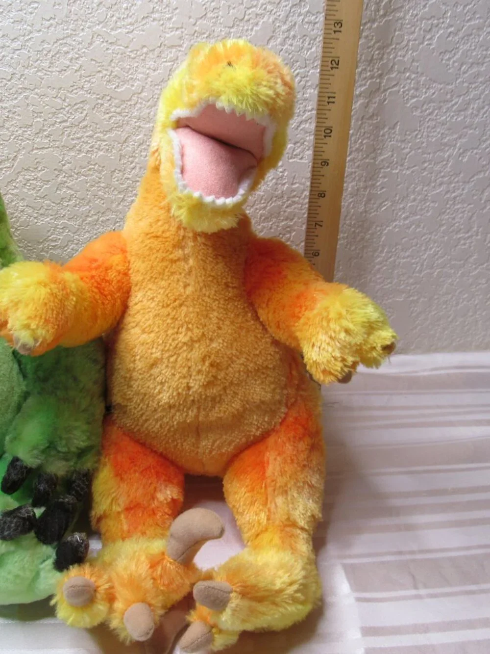 Build-A-Bear Workshop Dinosaur Plush Toy Set of 2 Green T-Rex & Orange Raptor